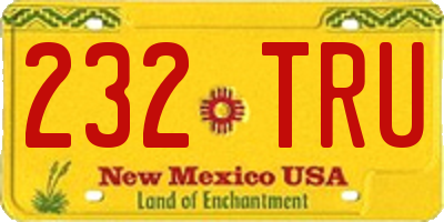NM license plate 232TRU