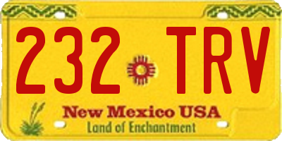 NM license plate 232TRV