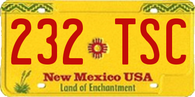 NM license plate 232TSC
