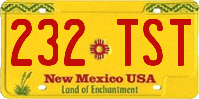 NM license plate 232TST
