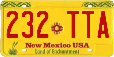 NM license plate 232TTA