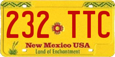 NM license plate 232TTC