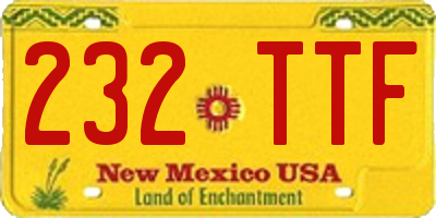 NM license plate 232TTF