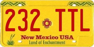 NM license plate 232TTL