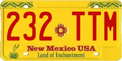 NM license plate 232TTM