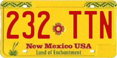 NM license plate 232TTN