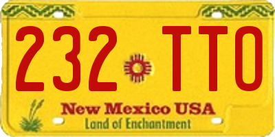 NM license plate 232TTO