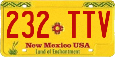 NM license plate 232TTV