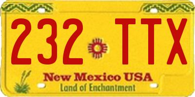 NM license plate 232TTX