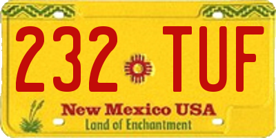 NM license plate 232TUF