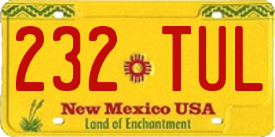 NM license plate 232TUL