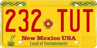 NM license plate 232TUT