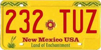 NM license plate 232TUZ