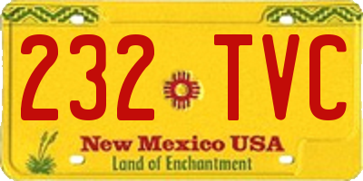 NM license plate 232TVC
