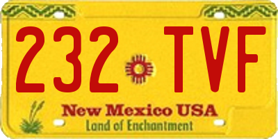 NM license plate 232TVF
