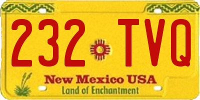 NM license plate 232TVQ