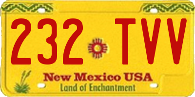 NM license plate 232TVV