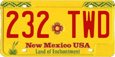 NM license plate 232TWD