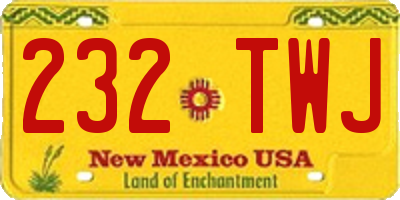NM license plate 232TWJ
