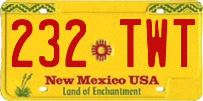 NM license plate 232TWT