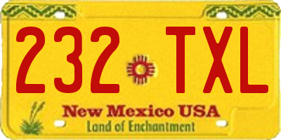 NM license plate 232TXL