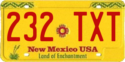 NM license plate 232TXT