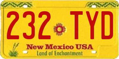 NM license plate 232TYD