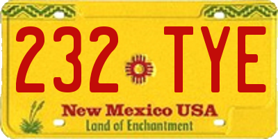 NM license plate 232TYE