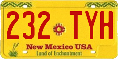 NM license plate 232TYH