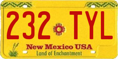 NM license plate 232TYL