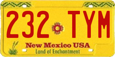 NM license plate 232TYM