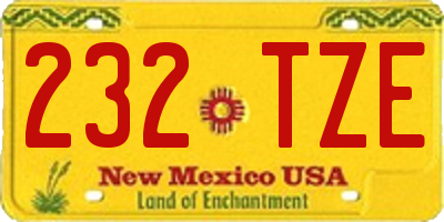 NM license plate 232TZE