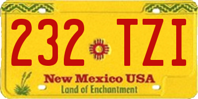 NM license plate 232TZI