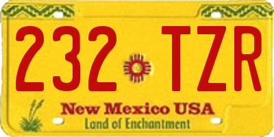 NM license plate 232TZR