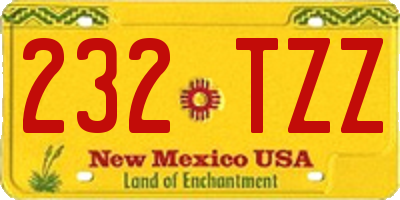 NM license plate 232TZZ