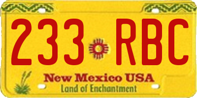 NM license plate 233RBC