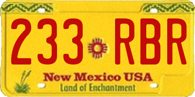NM license plate 233RBR