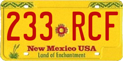 NM license plate 233RCF