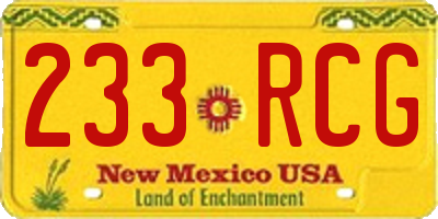 NM license plate 233RCG