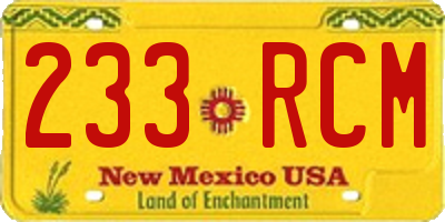 NM license plate 233RCM