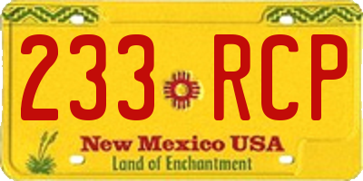 NM license plate 233RCP