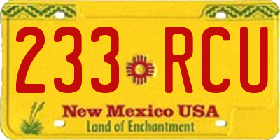 NM license plate 233RCU