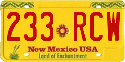 NM license plate 233RCW