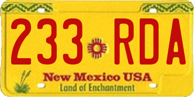 NM license plate 233RDA