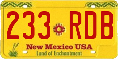 NM license plate 233RDB