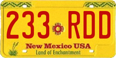 NM license plate 233RDD