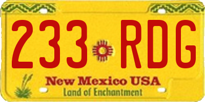 NM license plate 233RDG
