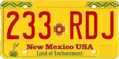 NM license plate 233RDJ