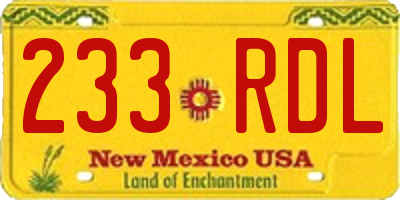NM license plate 233RDL
