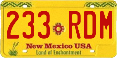 NM license plate 233RDM